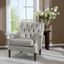 Qwen Button Tufted Accent Chair In Grey