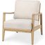 Raeleigh Cream Fabric With Light Brown Wood Accent Chair