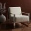 Ramos Metal Framed Accent Chair In Ivory And Silver