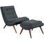 Ramp Gray Upholstered Fabric Lounge Chair Set