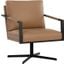 Randy Swivel Lounge Chair In Linea Wood Leather