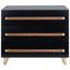 Raquel 3 Drawer Chest in Black and Gold