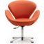 Raspberry Adjustable Swivel Chair in Orange and Polished Chrome
