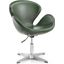 Raspberry Faux Leather Adjustable Swivel Chair in Forest Green and Polished Chrome