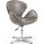 Raspberry Faux Leather Adjustable Swivel Chair in Pebble and Polished Chrome