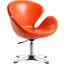 Raspberry Faux Leather Adjustable Swivel Chair in Tangerine and Polished Chrome