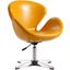Raspberry Faux Leather Adjustable Swivel Chair in Yellow and Polished Chrome