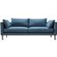 Raval Modern Dark Blue Fabric Sofa