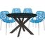 Ravenna 5 Piece Metal Round Dining Set In Blue