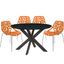 Ravenna 5 Piece Metal Round Dining Set In Orange