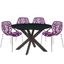 Ravenna 5 Piece Metal Round Dining Set In Purple