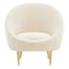 Razia Channel Tufted Tub Chair In Ivory And Gold