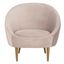 Razia Channel Tufted Tub Chair In Pale Taupe And Gold