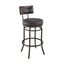 Rees 37 Inch Swivel Counter or Bar Stool In Mocha Finish with Brown Faux Leather