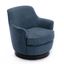 Reese Blue Wood Base Swivel Chair In Cadet
