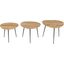 Reeves Abstract Contemporary Solid Acacia Wood Nesting End Tables Set of 3 In Natural