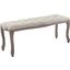 Regal Beige Vintage French Upholstered Fabric Bench