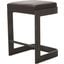 Regan Low Bar Stool With Black Leather In Graphite