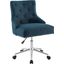 Regent Azure Tufted Button Swivel Upholstered Fabric Office Chair