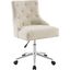 Regent Beige Tufted Button Swivel Upholstered Fabric Office Chair