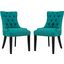 Regent Teal Dining Side Chair Fabric Set of 2