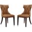 Reine Faux Leather Dining Chair (Set of 2) in Saddle and Walnut