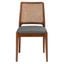 Reinhardt Rattan Dining Chair Set of 2 in Brown and Grey
