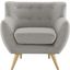 Remark Light Gray Upholstered Fabric Arm Chair
