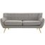 Remark Light Gray Upholstered Fabric Sofa