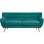 Remark Teal Upholstered Fabric Sofa
