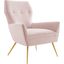 Renata Button Tufted Performance Velvet Arm Chair In Pink