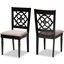 Renaud Modern and Contemporary Sand Fabric Upholstered and Espresso Brown Finished Wood 2-Piece Dining Chair Set Set