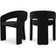 Rendition Black Plush Fabric Dining Chair