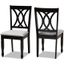 Reneau Modern And Contemporary Grey Fabric Upholstered Espresso Brown Finished Wood 2-Piece Dining Chair Set