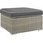Repose Light Gray Charcoal Outdoor Patio Upholstered Fabric Ottoman