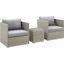 Repose 3-Piece Outdoor Patio Sectional Set In Light Gray Gray