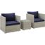 Repose 3-Piece Outdoor Patio Sectional Set In Light Gray Navy