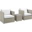 Repose 3-Piece Outdoor Patio Sectional Set In Light Gray White