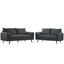 Revive Gray Upholstered Fabric Sofa and Loveseat Set