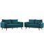 Revive Teal Upholstered Fabric Sofa and Loveseat Set EEI-4047-TEA-SET