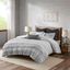 Rhea Cotton Jacquard Queen Comforter Mini Set In Grey/Black