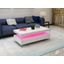 Ria Modern and Contemporary Style Built In Led Style Coffee Table In White Color Made With Wood and Glossy Finish