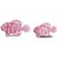 Rialto Magenta Glass Fish Set of 2 In Pink and White