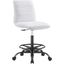 Ripple Armless Vegan Leather Drafting Chair In Black White