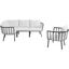Riverside Gray and White 5 Piece Outdoor Patio Aluminum Set