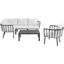 Riverside Gray and White 6 Piece Outdoor Patio Aluminum Set