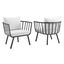 Riverside Gray and White Outdoor Patio Aluminum Arm Chair Set of 2