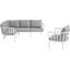 Riverside White and Gray 5 Piece Outdoor Patio Aluminum Set