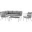 Riverside White and Gray 7 Piece Outdoor Patio Aluminum Set