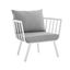 Riverside White and Gray Outdoor Patio Aluminum Arm Chair